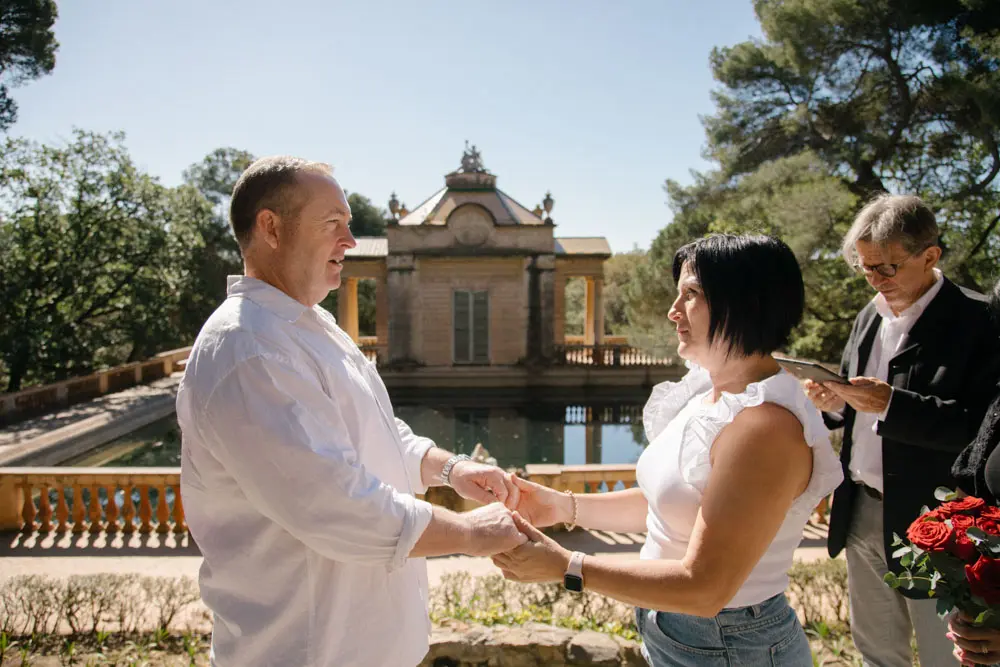 the emotion of the couple during the exchange of vows