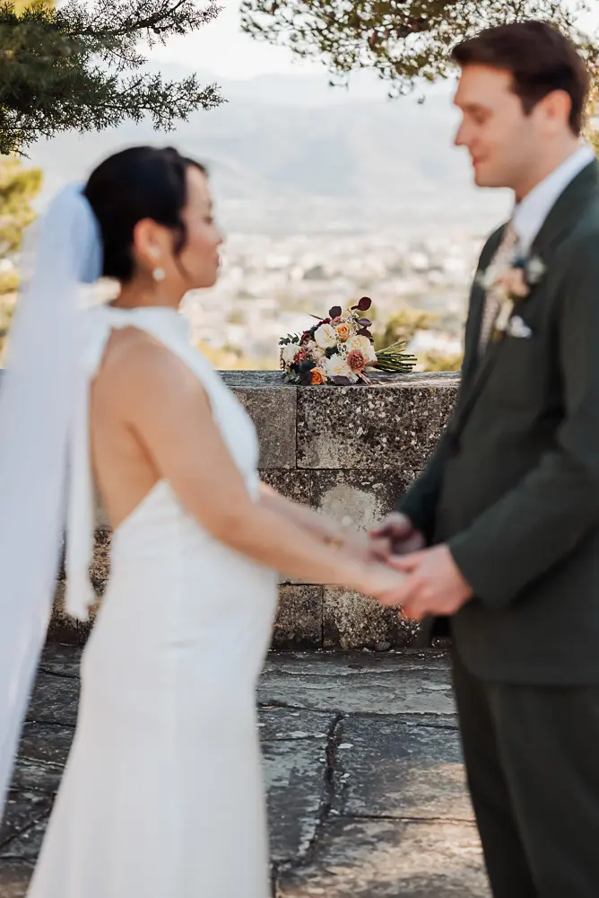 the exchange of vows above the Ch
