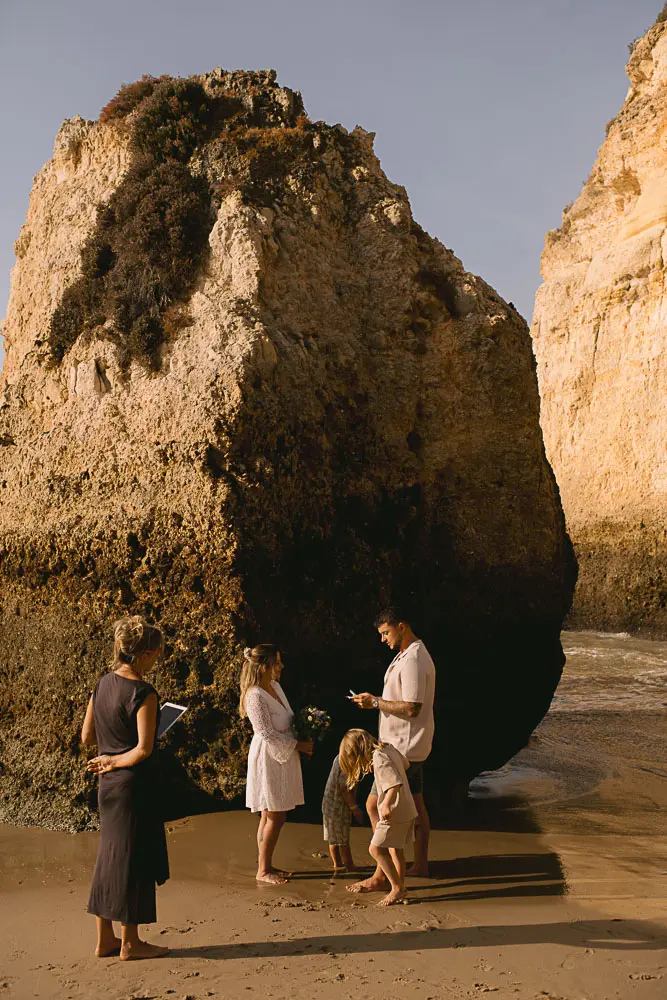 Beach vows renewal wedding in winter