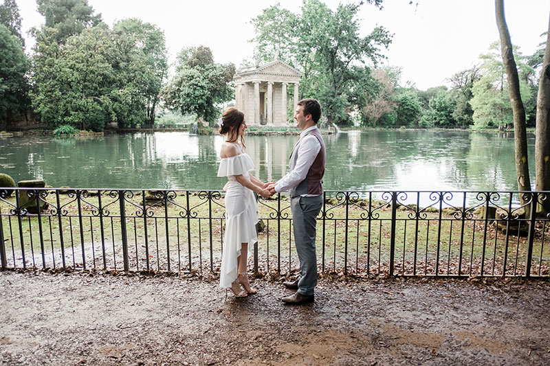 Elopement Ceremony in Villa Borghese in Rome