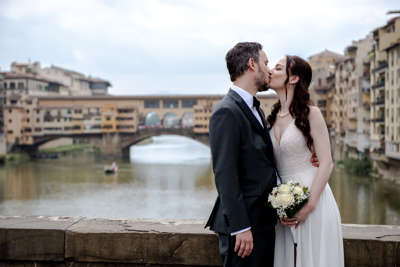 Beautiful vow renewal ceremony in the florence river