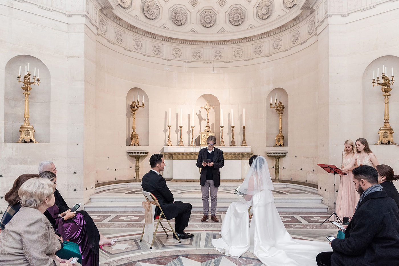 All the family gathered at Chapelle expiatoire in Paris for the wedding