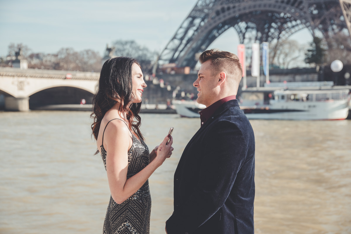 The bride says her vows in front of the groom