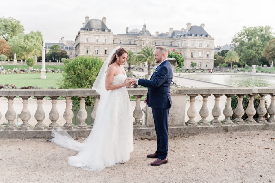 The chateau in Luxembourg garden as setting for teh wedding ceremony