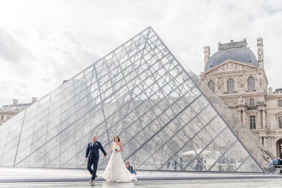 The pyramid of Louvre, a famous location for photo