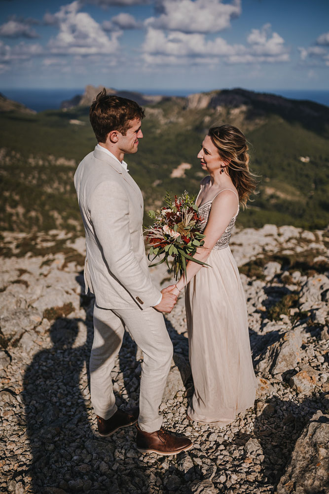 Facing each other for the start of the ceremony