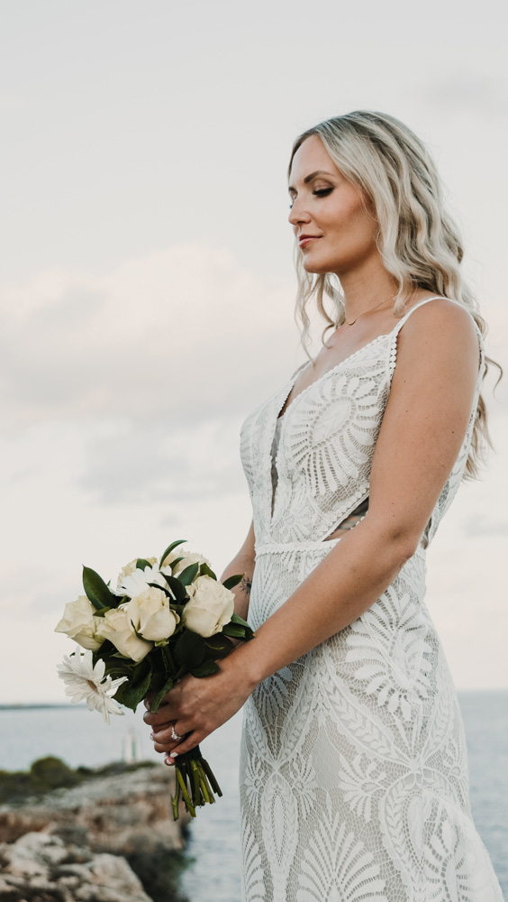 The beautiful bride with her bouquet