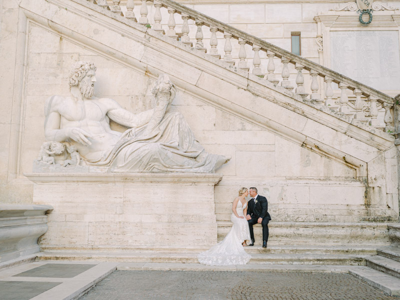 the typical building in ancient Rome with the stairs