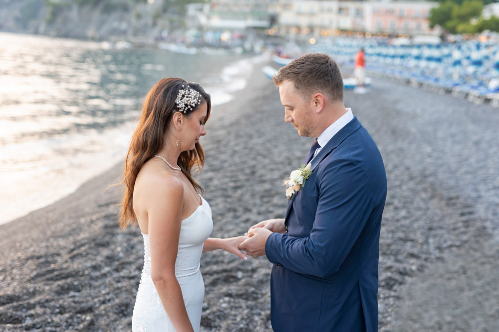 juste before the vows, the ring exchange