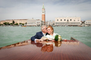 The vintage Riva boat for a tour in the canals