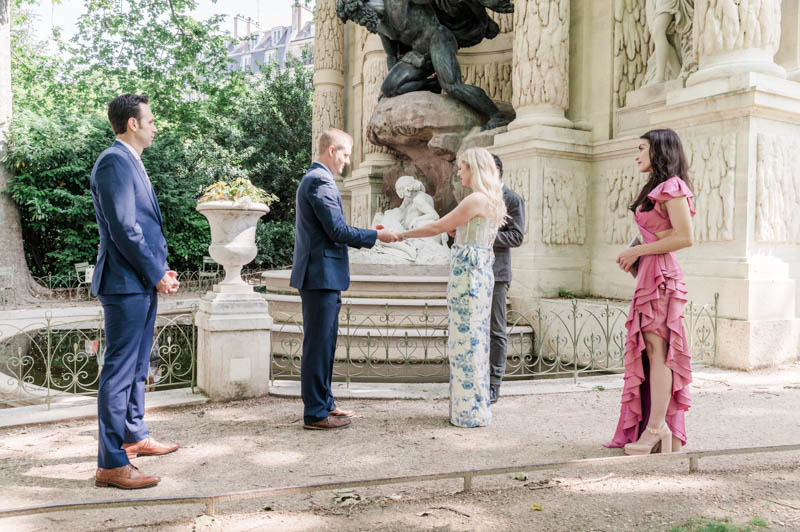 holding the hands, the couple face each other to say the vows