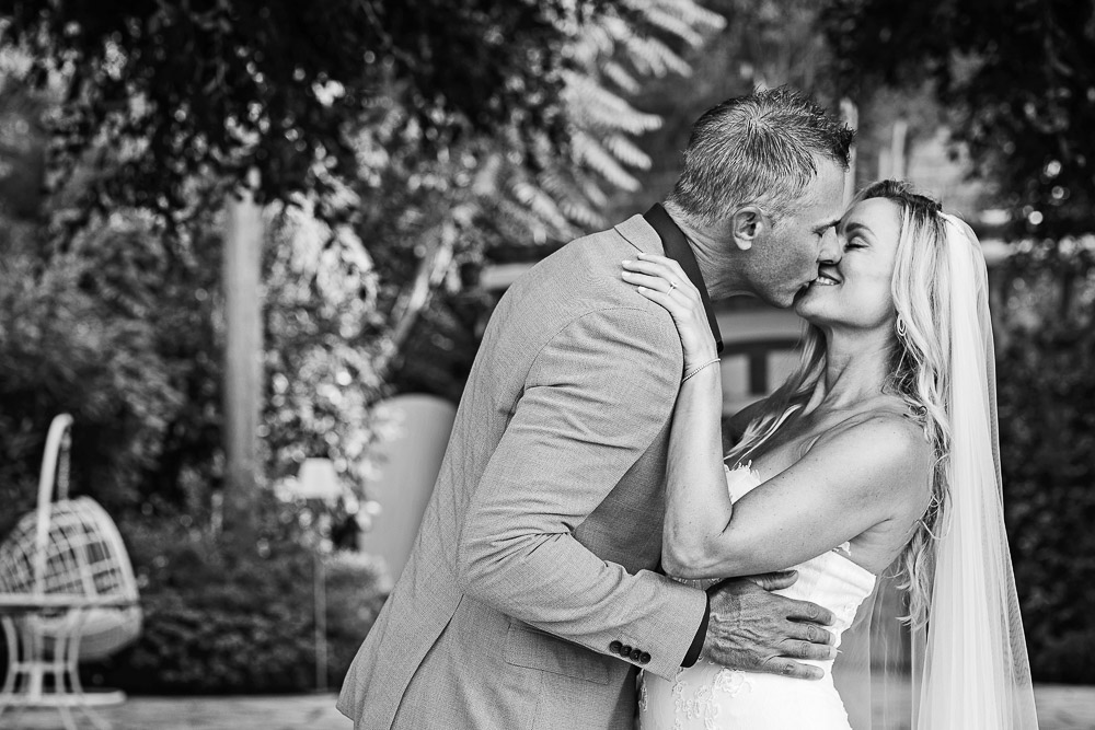 a photo in Black and white for an untemporal moment of love