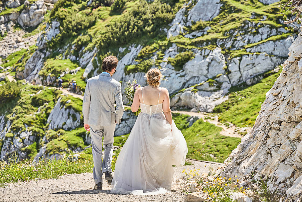 they walk to the location for the ceremony