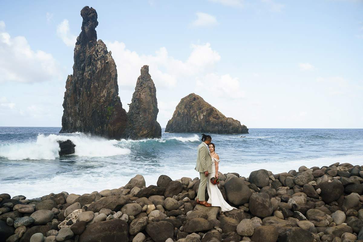 Elopement in Madeira, Portugal – 002 Couple Photo at Ilhéu da Ribeira da Janela