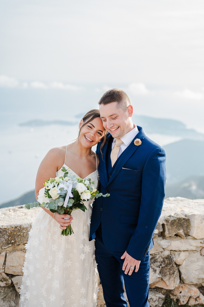 The smiling couple after the ceremony