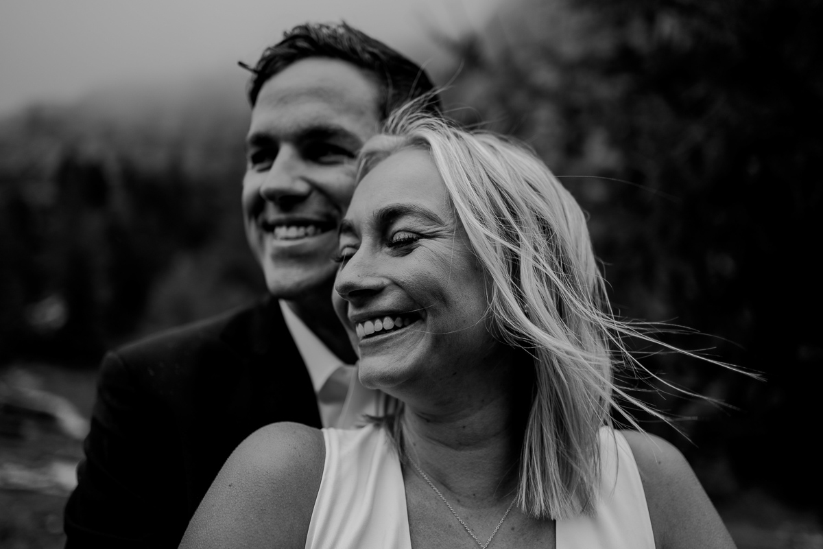 Black and white photo of an Elopement in Dolomites-59