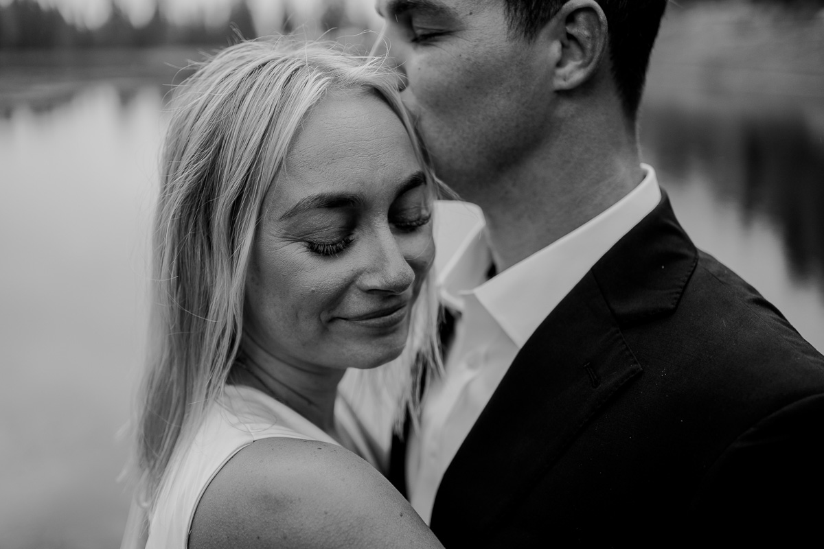Black and white photo of an Elopement in Dolomites-63